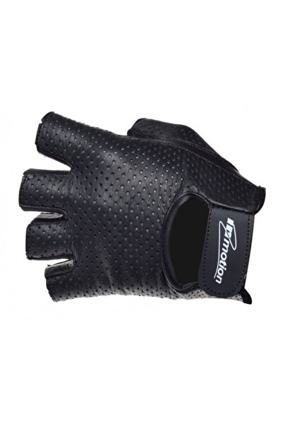 İnmotion Fingerless gloves, perforated leather, black color, size S