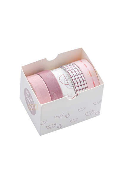 Şehir Online Mağazacılık Burgundy/Geometric 5-Piece Washi Tape Set - Patterne...