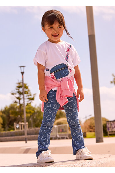 MAYORAL SET CU COLANȚE CU IMPRIMEU INIMĂ, PENTRU VÂRSTELE 4-10 ANI - ALBASTRU