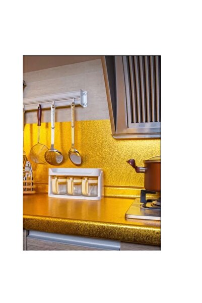 BMHOUSE Modern ve şık mutfaklar için Gold yapışkanlı tezgah ve çekmece içi kaplama folyosu kaplama çözümü