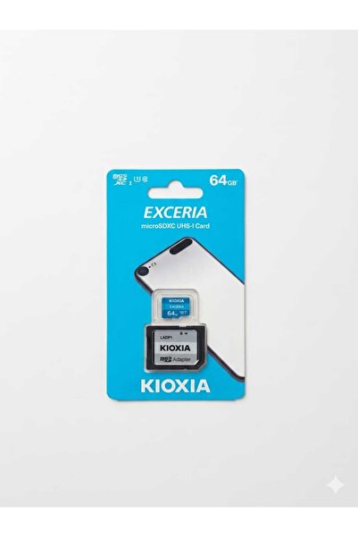 Kioxia 64GB Exceria, UHS-1, CL10, 100Mb/s, MicroSD Kart Bellek (SD Adaptörlü)