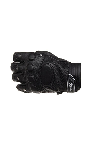 İnmotion Fingerless leather motorcycle gloves, black color, size 2XL