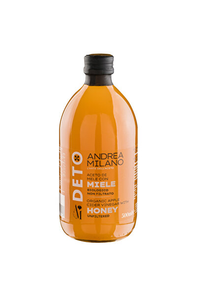 Andrea Milano DETO BIO Oțet de mere nefiltrat cu miere, 500ml