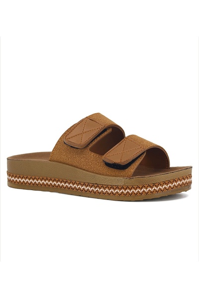 Home Women's Comfortable Sole Slippers in Tan Color