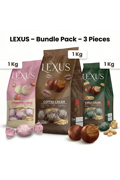 Lexus Pachet de bomboane cu cremă de ciocolată 3x1kg – Mix de căpșuni, cafea ...