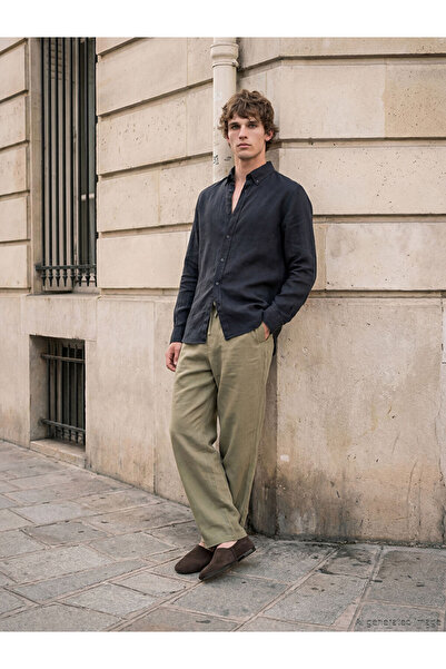 LC Waikiki Khaki Loose Fit Textured Men's Trousers