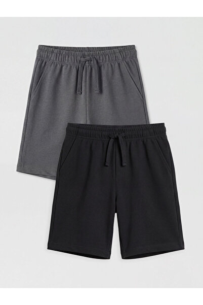 LC Waikiki NEVAVM Farkıyla LCW Παιδικό μαύρο σορτς με ελαστική μέση για αγόρι...