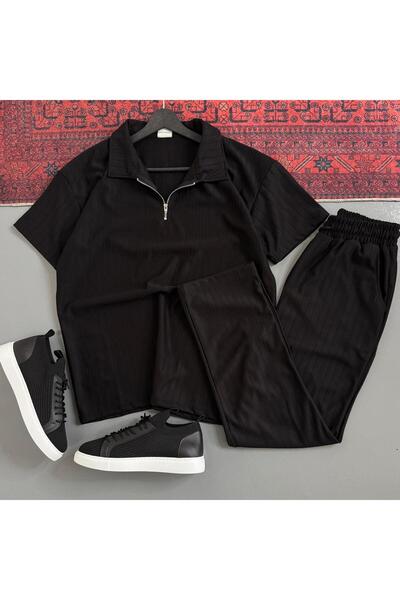 WENMİNG Men's Sahra Fabric T-Shirt Pants Bottom Top Set