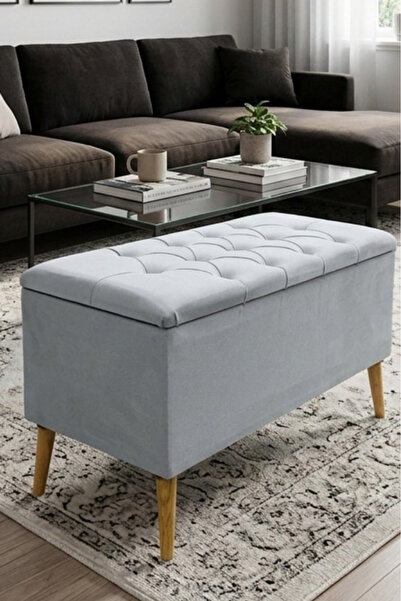 Art&Gift Morbido Sandıklı Yatak Odası Ayak Ucu Puf Antre Bench Ahşap Ayaklı B...