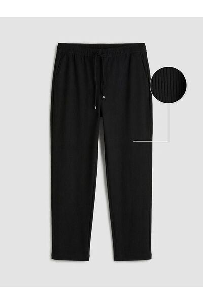 LC Waikiki Black Standard Fit Men's Textured Pants
