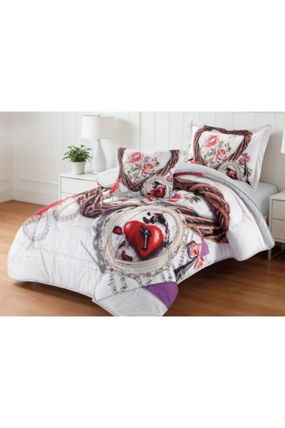 smart home Luxury 4-Piece Quilted Bedding Set 230x170cm Soft Duvet Fitted She...