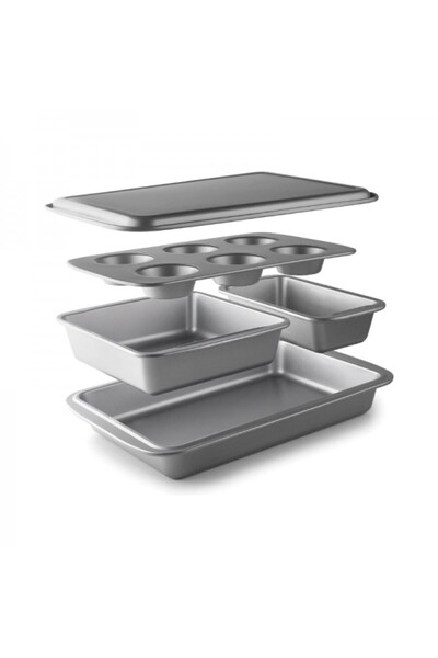 Lacor Set of 5 carbon steel baking trays for pastry, Delize
