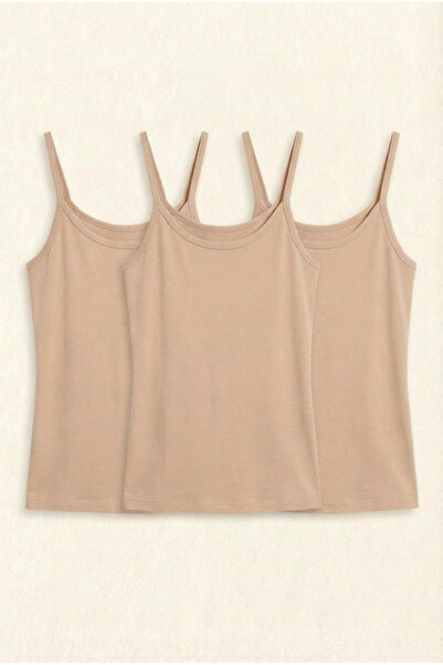 Nova Fuşya Lingerie Bamboo Ultra Comfort String Strap Undershirt 3-Pack Skin ...