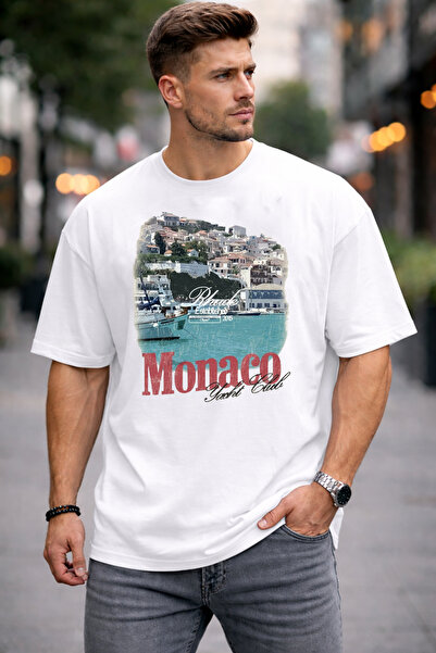 dont quıt تي شيرت أبيض كبير الحجم 100% قطن موناكو