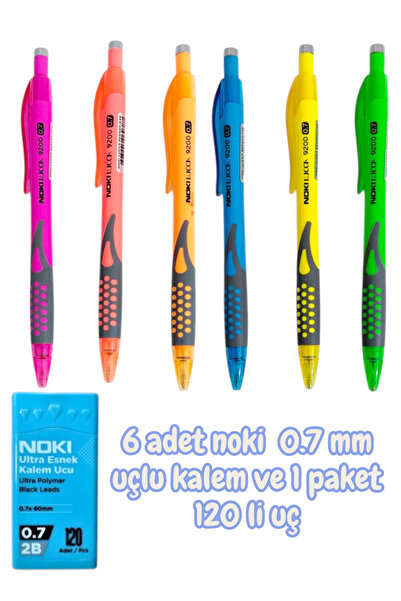 SEYFİKİRTASİYE 6 أقلام نوكي بسمك 0.7 ملم و1 عبوة تحتوي على 120 قلم