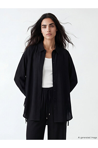 LC Waikiki YK PLUS Γυναικείο πουκάμισο τουνίκ με λεπτομέρεια δεσίματος