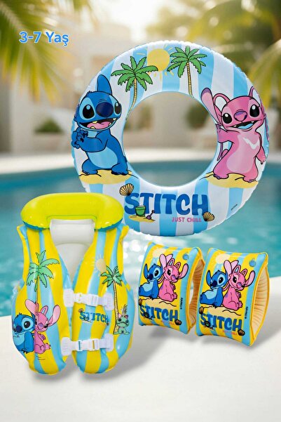 Fidan oyuncak 3’lü Lisanslı Stitch Temalı Havuz Ve Deniz Çocuk Yüzme Öğrenme ...