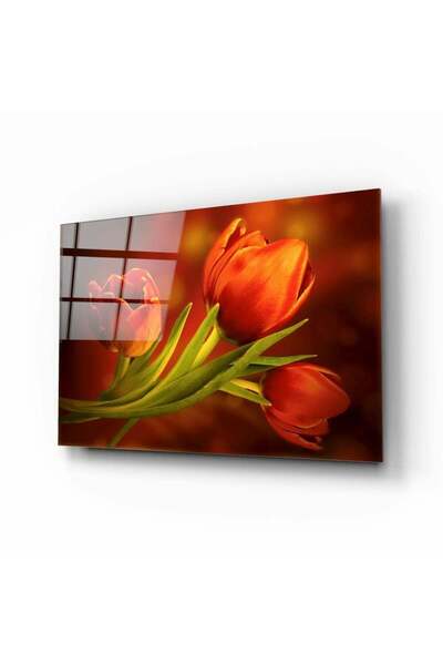 Yonca Decor Çiçek Cam Tablo No:1144 | Hediyelik, Dekoratif, Ofis, Mutfak
