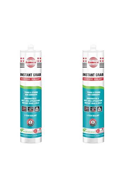 Asmaco Instantgrab Adhesive Sealant - White - 280 Ml - Set of 02
