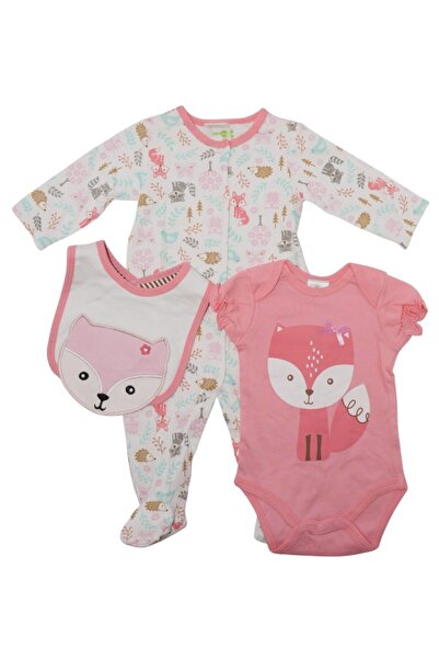 Bambimici -Printed 2-Piece Body Suit with bib - Multicolor, 03M to 12M