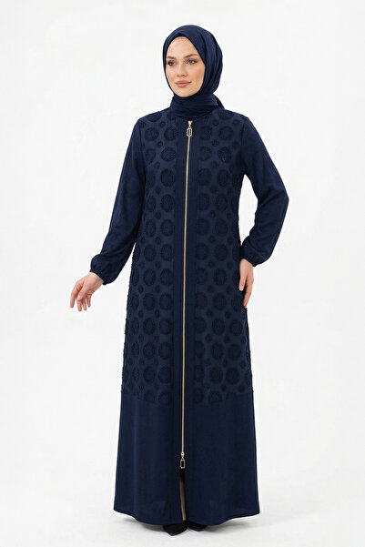 Nuss Cupra Ferace Double Zipper Detail Cap Jacket 6026 Navy Blue