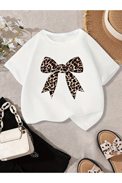 cc collection Κοριτσίστικο καλοκαιρινό μπλουζάκι με στάμπα κορδέλας που αναπνέει