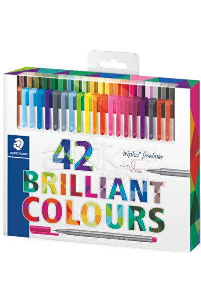Staedtler Triplus Fineliner İnce Uçlu Keçeli Kalem 0.3mm 42li Set