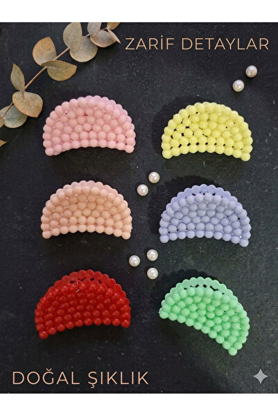 Srctech 6-Piece Pearl Oval Bead Model Summer Colorful Latch Buckle - 5 cm