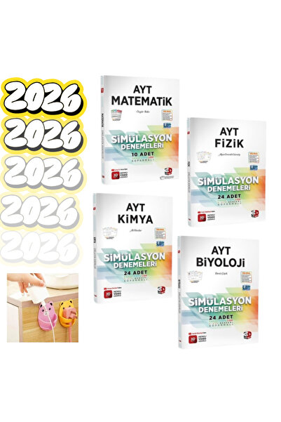 3D Yayınları AYT Mat-Fizik-Kimya-Biyo branş denemes Dörtlü sayısal set fiş tu...