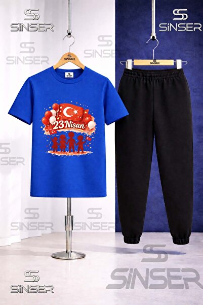 SS SİNSER Παιδικό σετ φόρμας με στάμπα COCUKLAR GOLGE EL ELE 23 ΑΠΡΙΛΙΟΥ