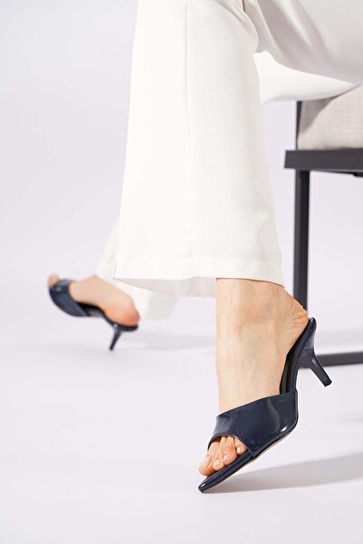 Moda Pie Teylar Pointed Toe Flat Low Heeled Women's Classic Slippers Navy Blu...