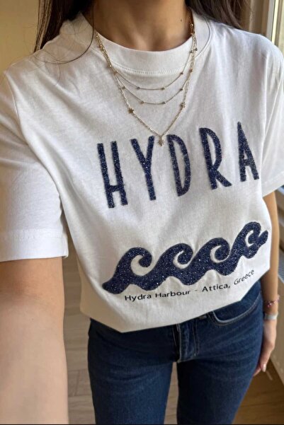 EAS GİYİM تي شيرت أساسي كبير الحجم مطرز بالحجر