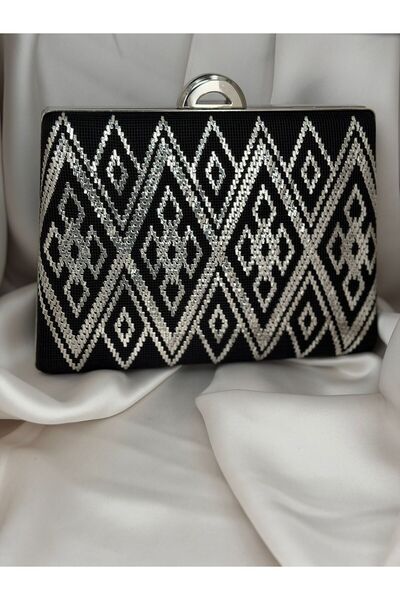 ZS Aksesuar Trend Geometrik Desenli El Yapımı Tel Kırma Çanta – Davet ve Gece...