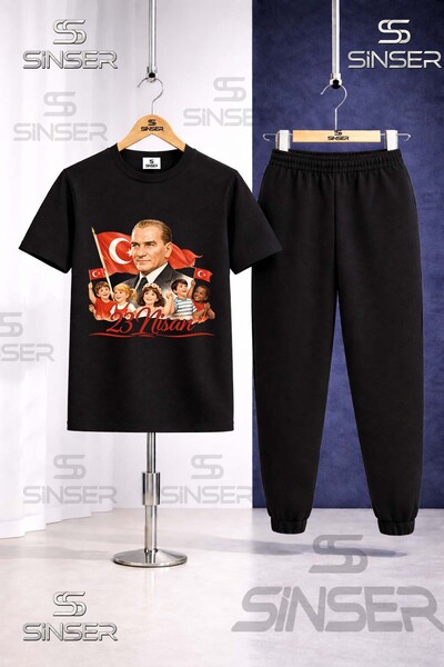 SS SİNSER Παιδικό Σετ Φόρμας με Στάμπα ATA και COKLU COCUK 23 ΑΠΡΙΛΙΟΥ