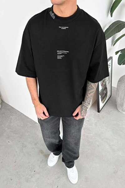 HAFKAGİYİM Premium oversize majica sa detaljima crnog ovratnika