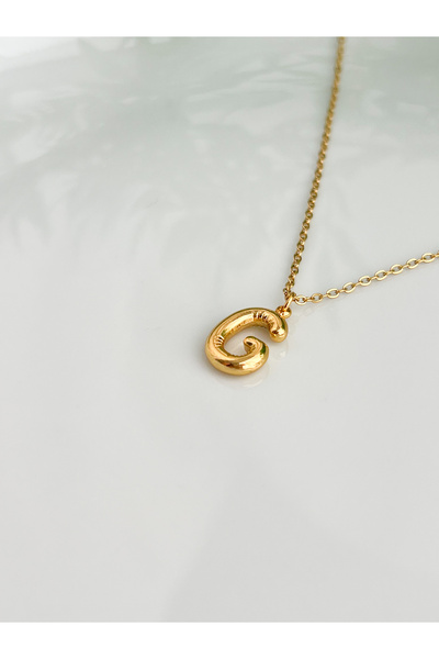 ALEYKA Stainless Steel Thin Elegant Chain Mini Balloon Letter Pendant Necklac...