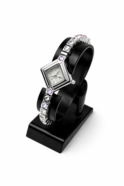 Toz Vintage Cavaro Metal Case Purple Stone Bracelet Cord Elegant Women's Vint...