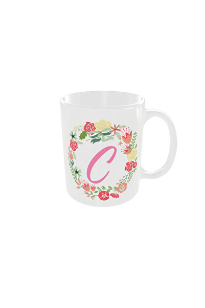 OEM Personalized floral letter C mug, 350ml – the ideal gift for any occasion