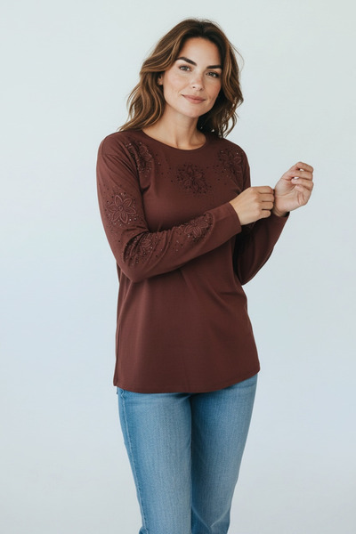 ECE GİYİM ΓΥΝΑΙΚΕΙΑ ΜΠΛΟΥΖΑ ΛΙΚΡΑ ΜΕ ΚΕΝΤΗΜΕΝΟ ΓΙΑΚΑ ΚΑΙ ΜΑΝΙΚΙΑ