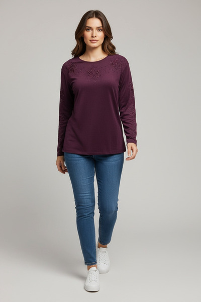 ECE GİYİM ΓΥΝΑΙΚΕΙΑ ΜΠΛΟΥΖΑ ΛΙΚΡΑ ΜΕ ΚΕΝΤΗΜΕΝΟ ΓΙΑΚΑ ΚΑΙ ΜΑΝΙΚΙΑ