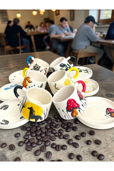 Artistic Quality Nature Themed Tea-Coffee Cup with Decorative Animal and Frui...