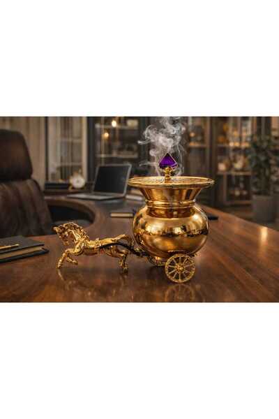 Banum Luxury Lüx Tasarım El İşi Harika Piriç Metal At Arabası Tütsülük Doğal ...