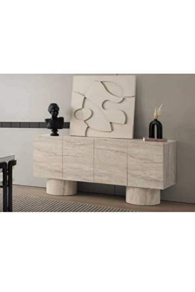 Savita Home Sidon & Destan Naturel Konsol Modern Tasarım Ahşap Detaylı Dekora...