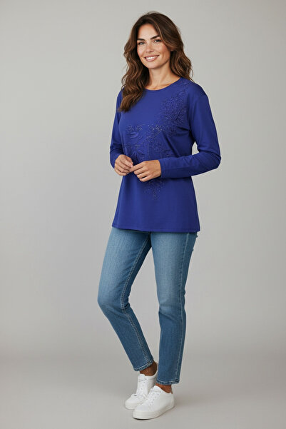 ECE GİYİM ΓΥΝΑΙΚΕΙΑ ΜΠΛΟΥΖΑ ΑΠΟ ΧΤΕΝΙΣΜΕΝΟ ΒΑΜΒΑΚΙ ΛΙΚΡΑ ΜΕ ΚΕΝΤΗΜΑ ΚΑΙ ΠΕΤΡΙ...