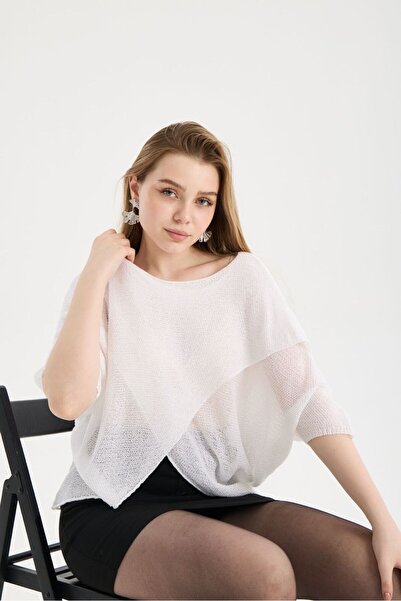 sumoda Women's Asymmetrical Cut Knitwear Blouse