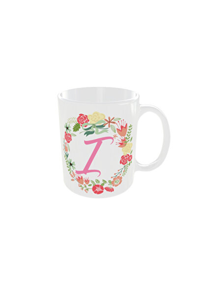 OEM Personalized floral letter I mug, 350ml – the ideal gift for any occasion