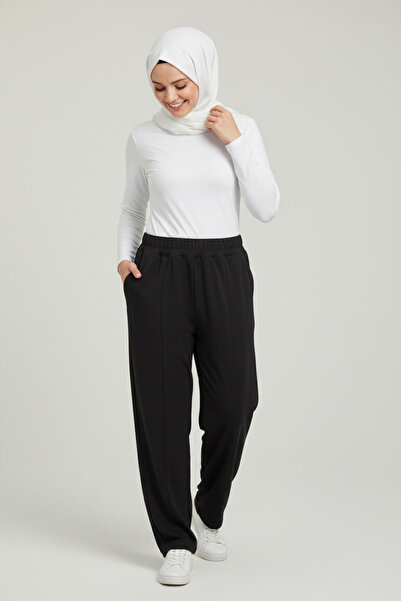 ECE GİYİM Women's Thin Summer Pants with Elastic Waist and Pockets