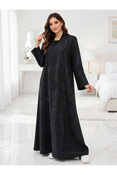 NNNN عبايه بليزر كتان مشجر