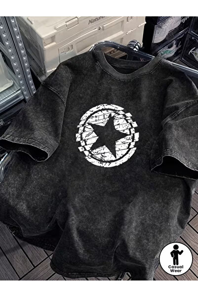 valeriae Tricou casual gri cenușiu spălăcit - Colecția Urbană, croială confor...