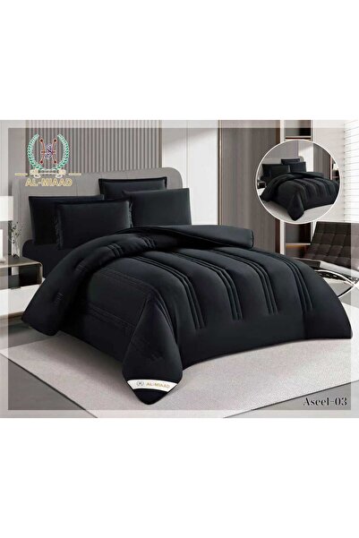 ALMIAAD Double Bed Summer Plain Quilted Bedspread 240*260-6Pieces -Summer Pla...